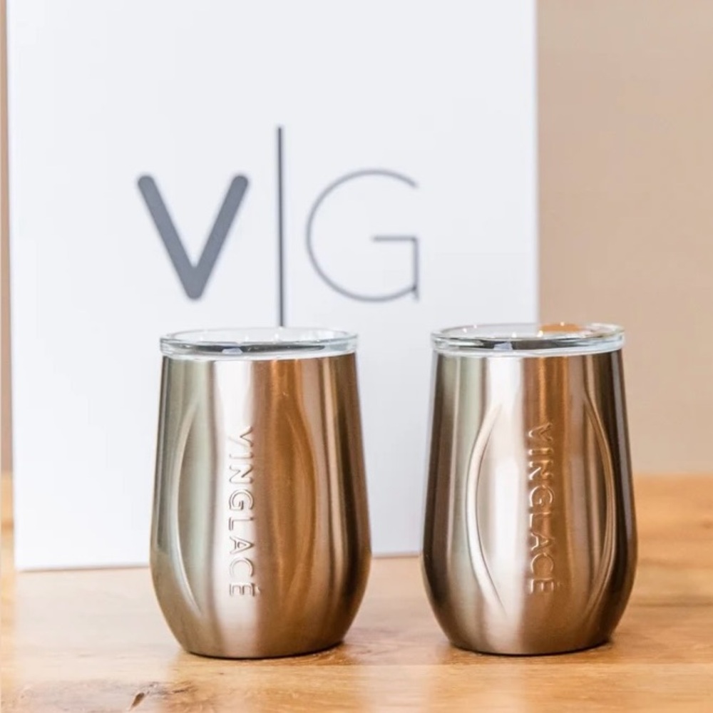 2 Vinglace wine tumblers with lids